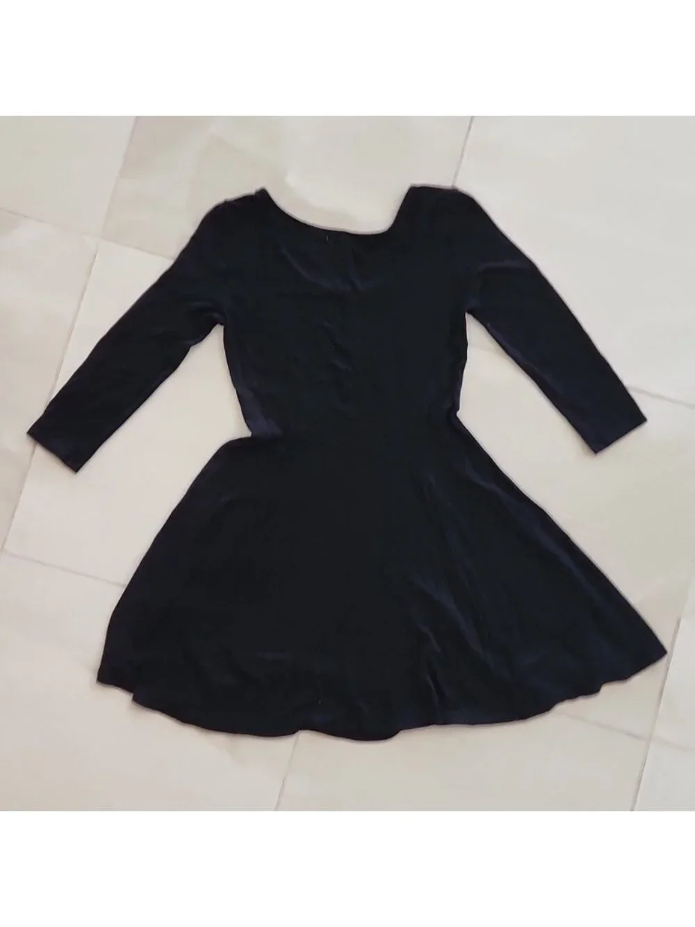 Longsleeved Soft Black Mini Dress. SIZE Small